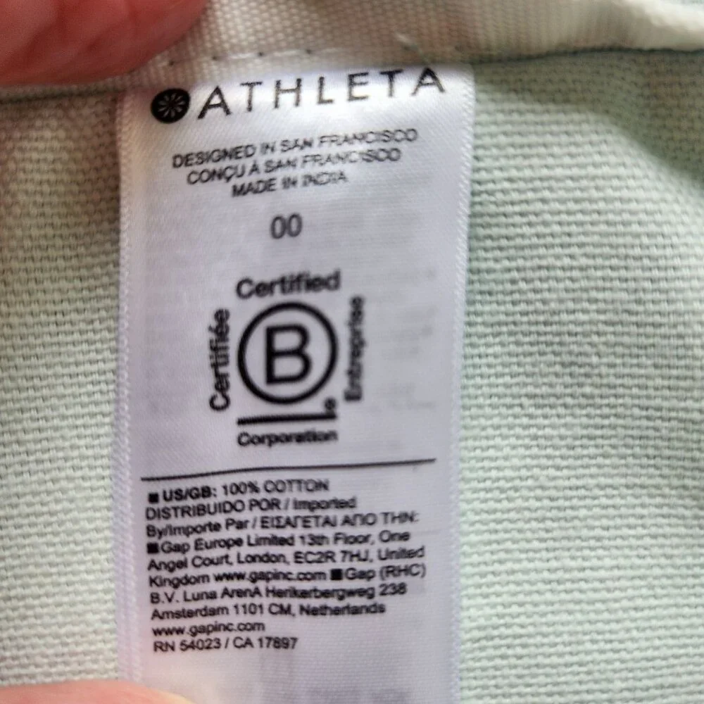 Athleta Ombre Blue Tote Bag 100% Cotton Large Shopper Vacation Beach Pool Gym - Picture 4 of 7